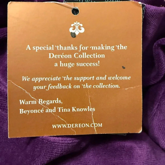 NWT Women’s purple velour jacket by Beyoncé from the Dereon Collection Size L - Picture 6 of 8